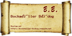 Bockmüller Bódog névjegykártya